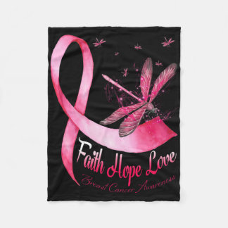 Faith Hope Love Draairy Breast Cancer Awareness Fleece Deken