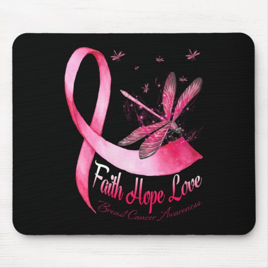 Faith Hope Love Draairy Breast Cancer Awareness Muismat (Voorkant)