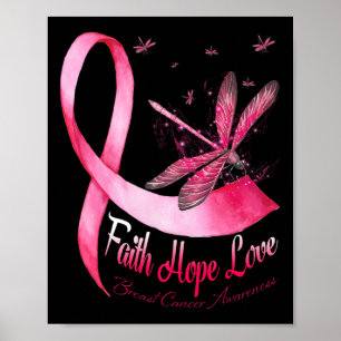 Faith Hope Love Draairy Breast Cancer Awareness Poster