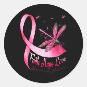 Faith Hope Love Draairy Breast Cancer Awareness Ronde Sticker