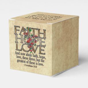Faith Hope Love Elegant Bible Scripting Christelij Bedankdoosjes