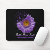 Faith Hope Love Fibromyalgia Awareness Flower Be S Muismat (Met muis)