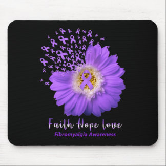 Faith Hope Love Fibromyalgia Awareness Paarse Ribb Muismat
