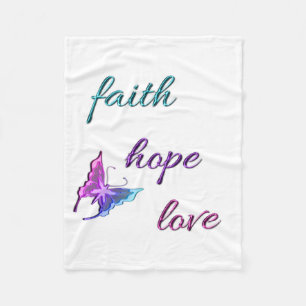 Faith Hope Love Fleece Deken