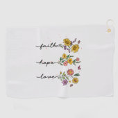 Faith-Hope-Love Golfhanddoek (Horizontaal)