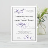 Faith Hope Love Graceful Script Weduwen Invitation Kaart (Staand voorkant)