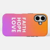 Faith Hope Love Gradient Kleur Sinaasappel Paarse Case-Mate iPhone Case (Achterkant (horizontaal))