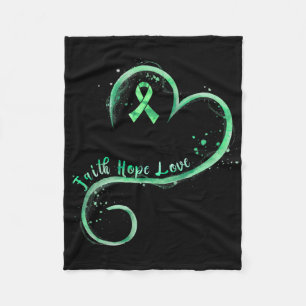 Faith Hope Love Green Ribbon Mental Health Awarene Fleece Deken