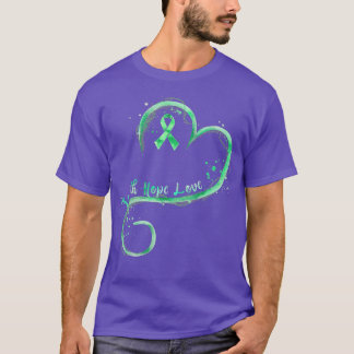 Faith Hope Love Green Ribbon Mental Health Awarene T-shirt