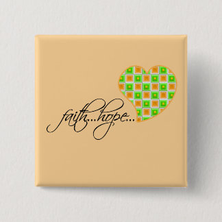 Faith Hope Love Heart 1 Corinthians 13:13 Vierkante Button 5,1 Cm