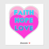 Faith Hope Love Hearts Custom-Cut Vinyl Sticker (Feuille)