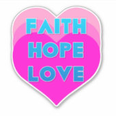 Faith Hope Love Hearts Custom-Cut Vinyl Sticker (Devant)