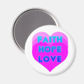 Faith Hope Love Hearts Inspirational Magnet (Recto/Verso)
