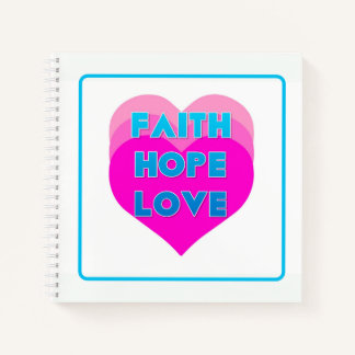 Faith Hope Love Hearts Spiral Notitieboek