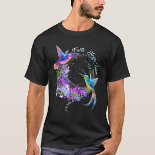 Faith Hope Love Hummingbird Hummingbird Afbeelding T-shirt