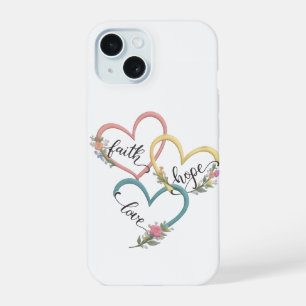 Faith Hope Love iPhone Hoesje Ontwerp iPhone 15 Hoesje