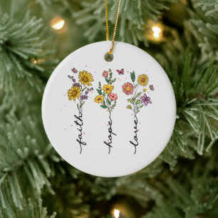 Faith-Hope-Love Keramisch Ornament