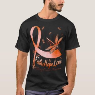 Faith Hope Love Kidney Cancer Awareness Dragonfly T-shirt