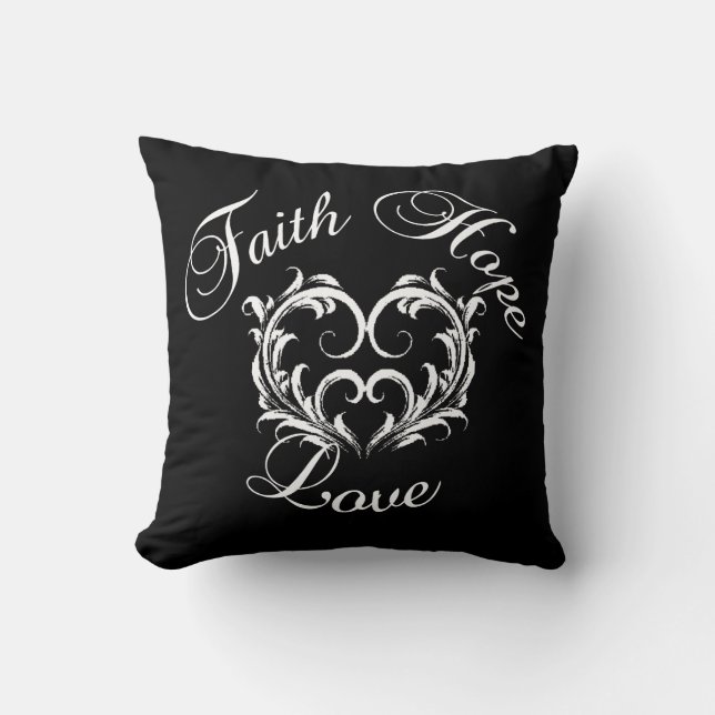 Faith Hope Love Kussen (Voorkant)