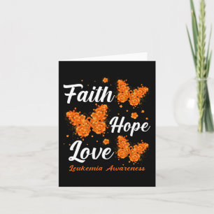 Faith Hope Love Leukemia Awareness Butterfly Kaart