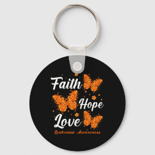 Faith Hope Love Leukemia Awareness Butterfly Sleutelhanger