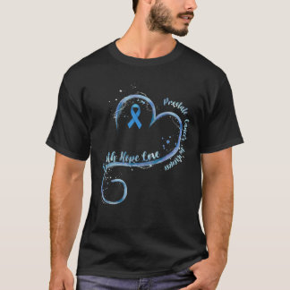 Faith Hope Love Light Blue Ribbon Prostate Cancer T-shirt