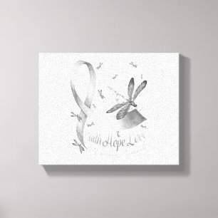 Faith Hope Love Melanoma Awareness Dragonfly Canvas Afdruk