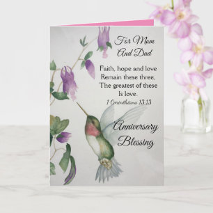 Faith Hope Love Mom Dad Jubileum Blessing Kaart