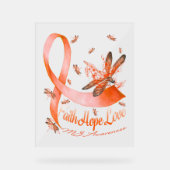 Faith Hope Love MS Awareness Dragonfly Acryl Bord (Voorkant)