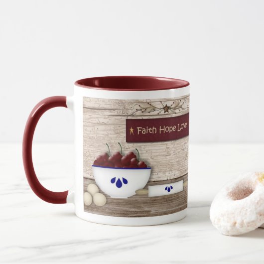 Faith Hope Love Mug (Avec donut)