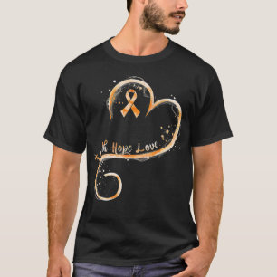 Faith Hope Love Oranje Ribbon Leukemia Awareness T-shirt