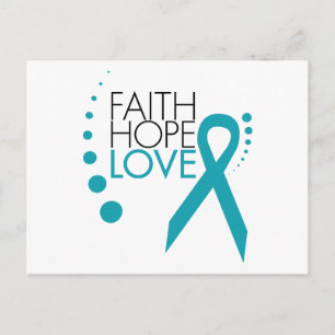 Faith, Hope, Love - Ovarian Cancer Briefkaart
