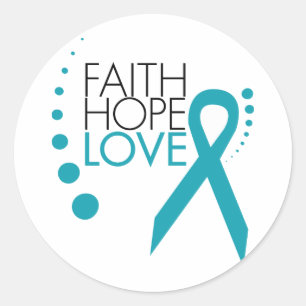 Faith, Hope, Love - Ovarian Cancer Ronde Sticker