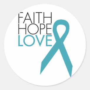Faith, Hope, Love - Ovarian Cancer Ronde Sticker