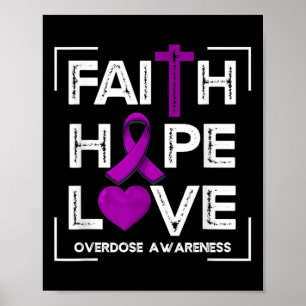 Faith Hope Love Overdosis Bewustheid Christelijke Poster