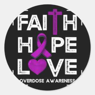 Faith Hope Love Overdosis Bewustheid Christelijke Ronde Sticker
