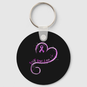 Faith Hope Love Paars Ribbon Overdosis Bewustheid Sleutelhanger