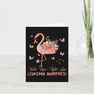 Faith Hope Love Pink Flamingo Breast Leukemie Awar Kaart