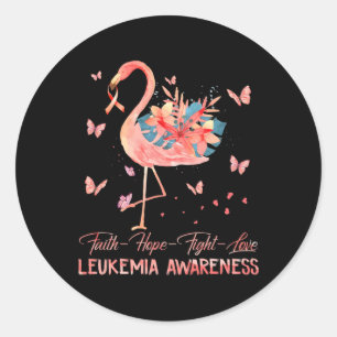 Faith Hope Love Pink Flamingo Breast Leukemie Awar Ronde Sticker