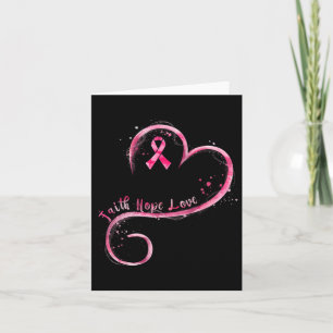 Faith Hope Love Pink Ribbon Breast Cancer Awarenes Kaart