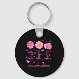 Faith Hope Love Pink Ribbon Breast Cancer Awarenes Sleutelhanger