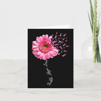 Faith Hope Love Pink Ribbon Daisy Flower Breast Ca Kaart