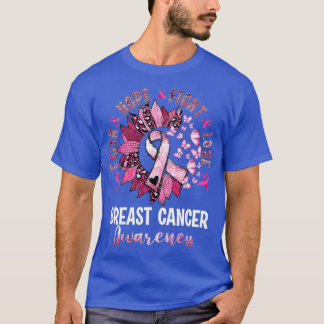 Faith Hope Love Pink Ribbon Leopard Breast Cancer T-shirt