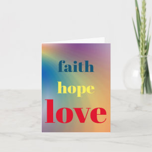 Faith Hope Love Rainbow Colors Notitiekaartje