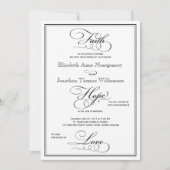 Faith Hope Love Script Faire-part de mariage (Devant)