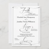 Faith Hope Love Script Faire-part de mariage (Devant)