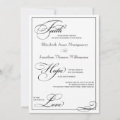 Faith Hope Love Script Faire-part de mariage (Devant)
