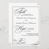 Faith Hope Love Script Faire-part de mariage (Devant / Derrière)