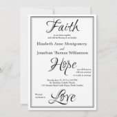Faith Hope Love Script Trouwkaart Uitnodiging (Voorkant)
