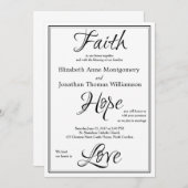 Faith Hope Love Script Wedding Invitation (Devant / Derrière)